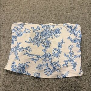 SHEIN Blue and White Floral Top